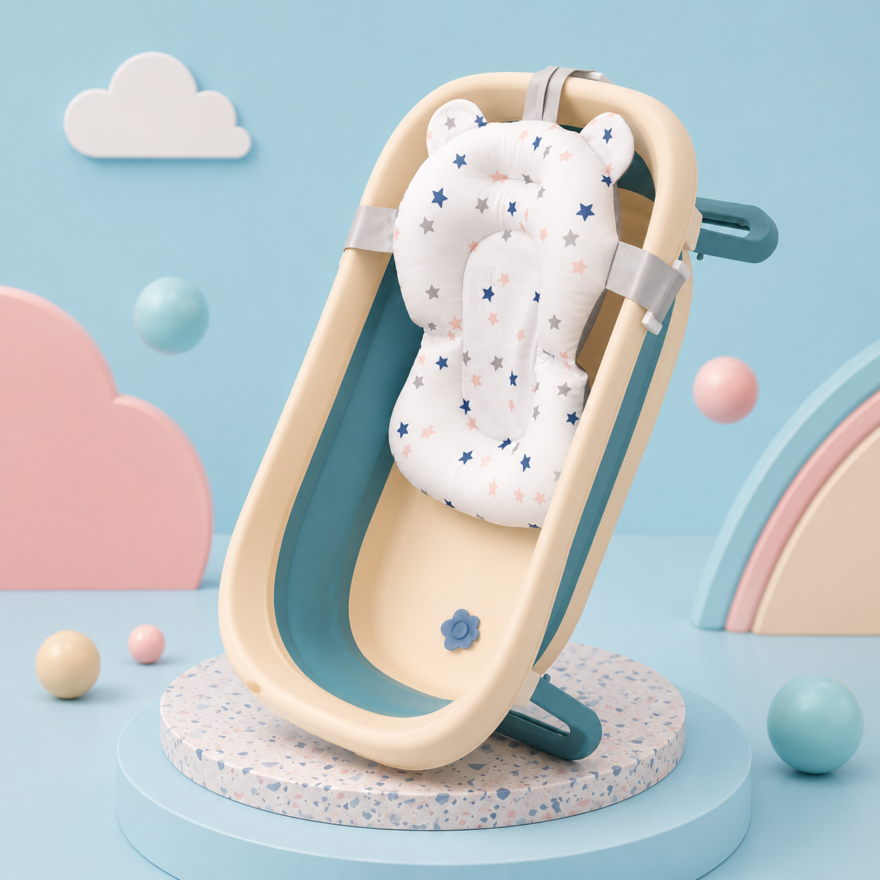 Bathtub Pillow Infant Anti-Slip Soft Comfort Body Cushion